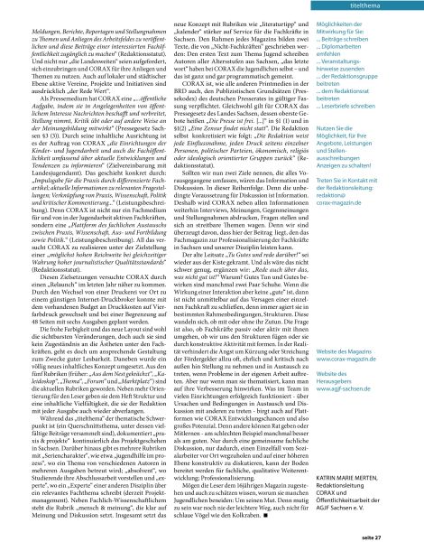 Beitrag im CORAX Magazin: Entwicklung des Fachmagazins